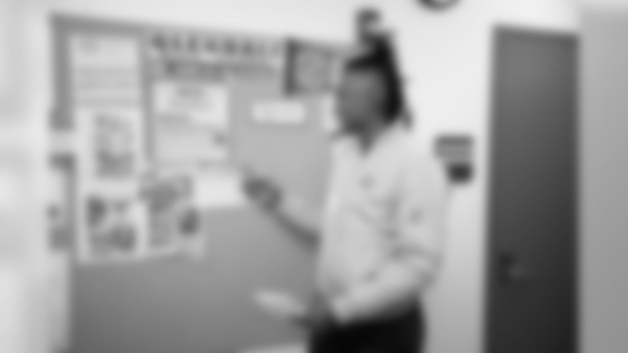LA Chargers CB Michael Davis walks down the hallway of Glendale High School and spots old newspaper clippings still proudly posted of when he signed with the Bolts as an undrafted free agent on May 1, 2017. The 2019 NFL season will be his third repping the Chargers' colors on field.