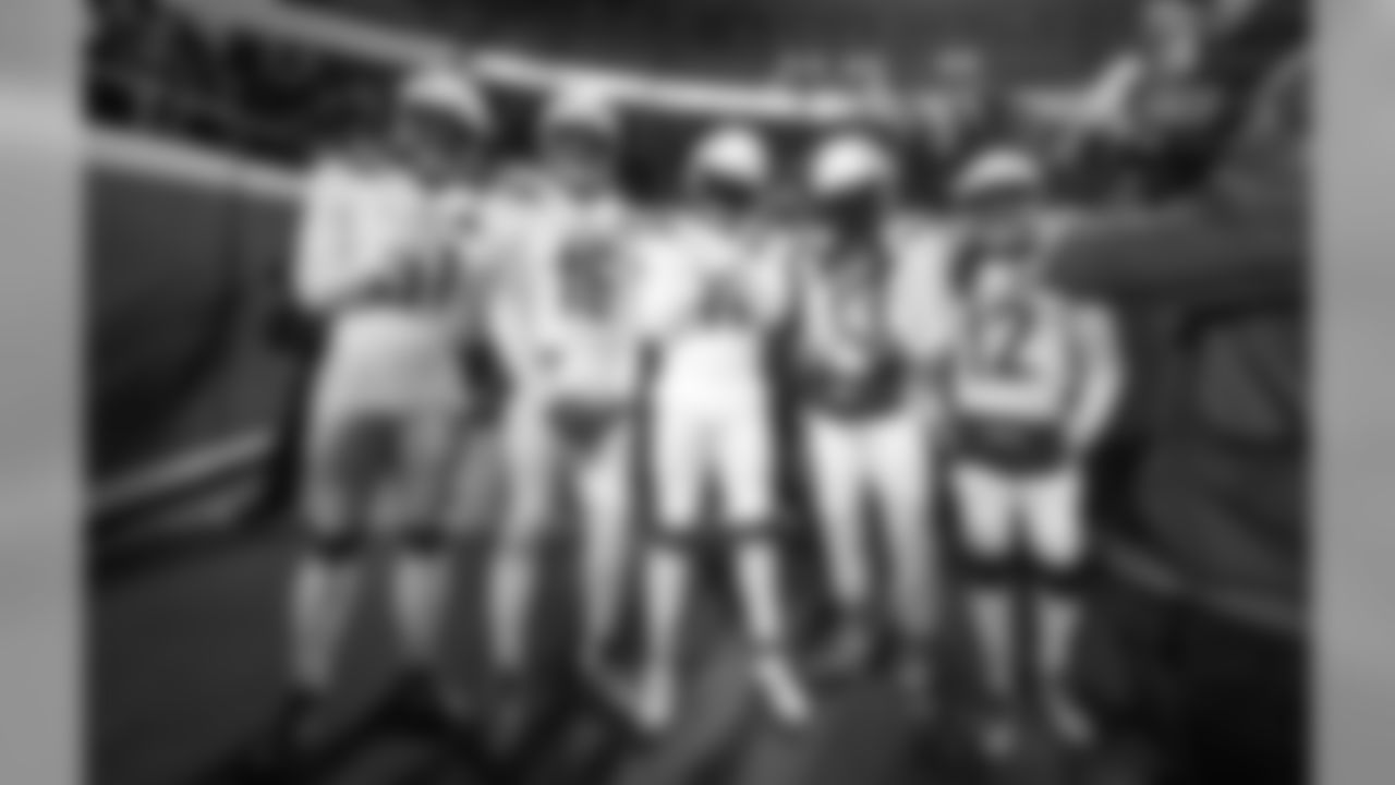 The Bolts' wide receivers pose for a picture in the tunnel before the Thursday night matchup against the Kansas City Chiefs at Arrowhead Stadium.