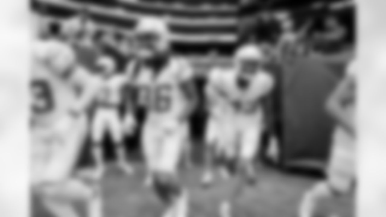 The Los Angeles Chargers prepare to play against the Houston Texans at NRG Stadium on October 2, 2022 in Houston, Texas.