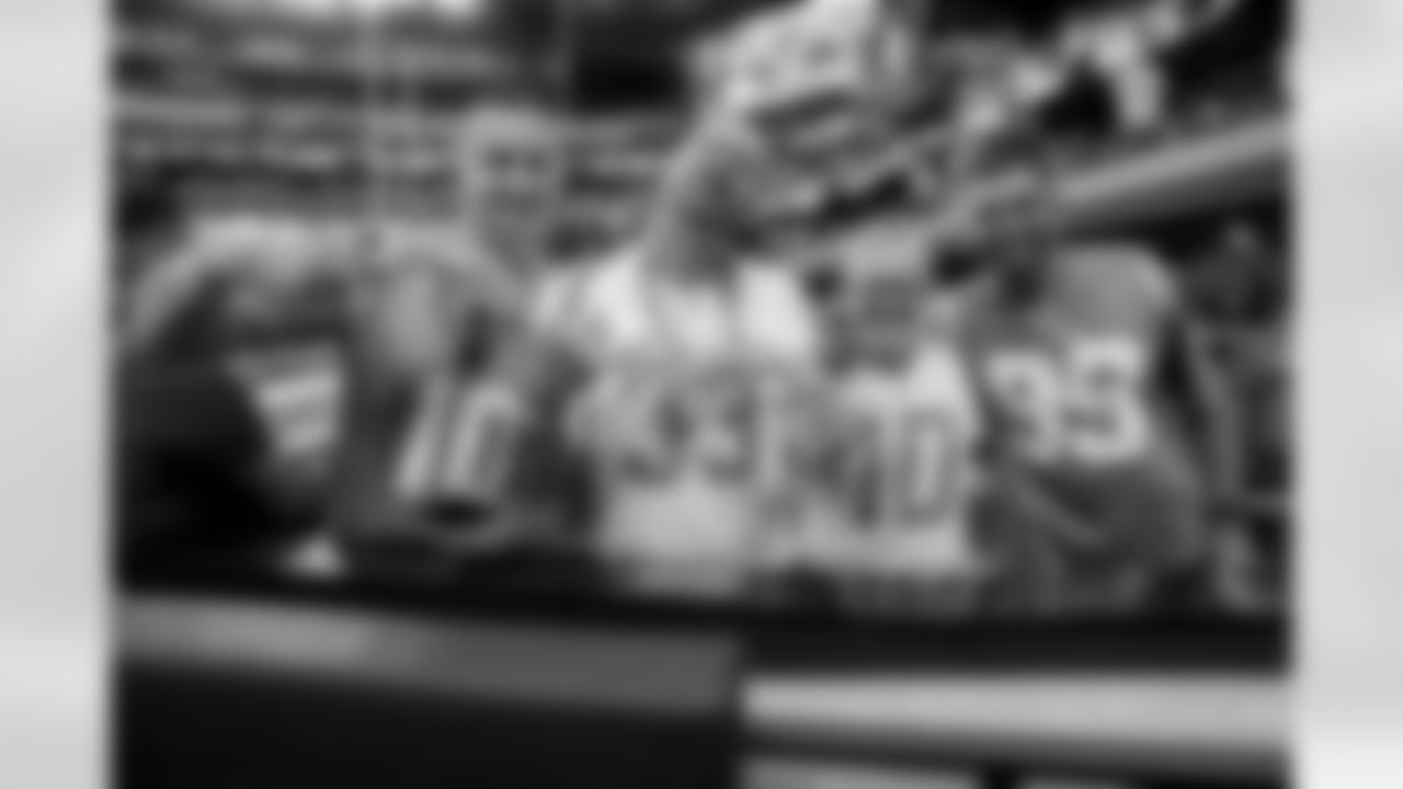 The Los Angeles Chargers prepare to play against the Las Vegas Raiders at Allegiant Stadium on December 4, 2022 in Las Vegas, Nevada.