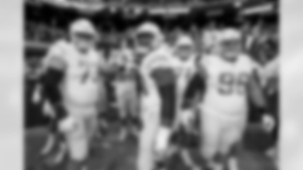 The Los Angeles Chargers prepare to play against the Las Vegas Raiders at Allegiant Stadium on December 4, 2022 in Las Vegas, Nevada.