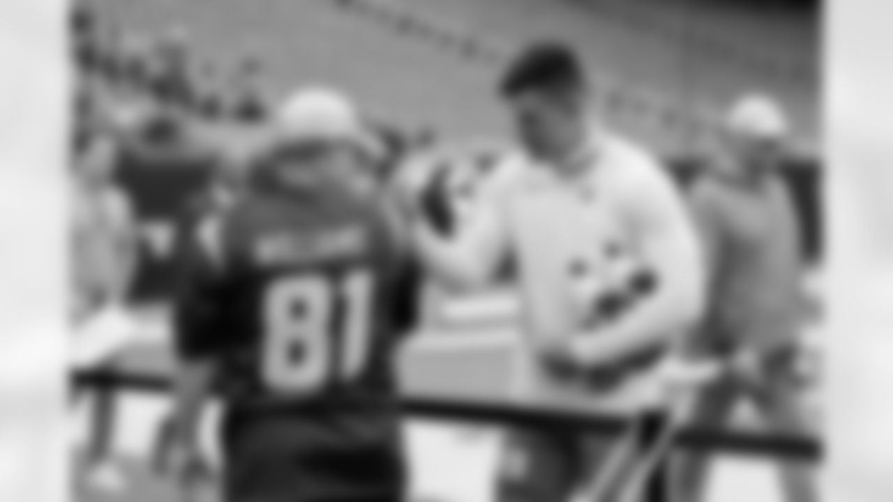The Los Angeles Chargers prepare to play against the Houston Texans at NRG Stadium on October 2, 2022 in Houston, Texas.