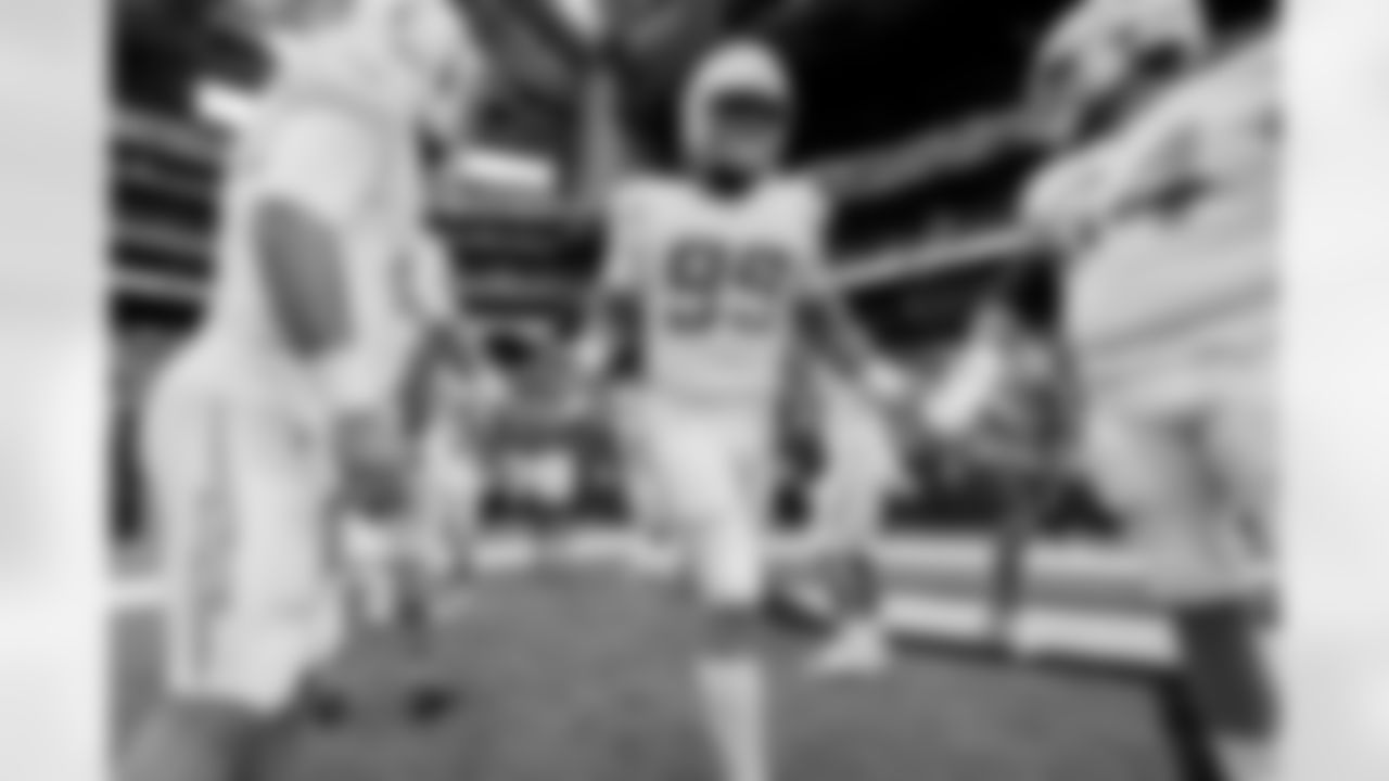 The Los Angeles Chargers prepare to play against the Houston Texans at NRG Stadium on October 2, 2022 in Houston, Texas.