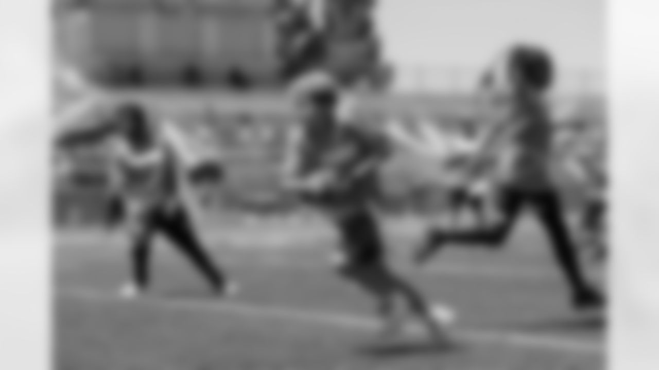 The Los Angeles Chargers partner with the San Diego Unified School District to host a flag football camp for middle schoolers on Saturday, April 8, 2023 at Madison High School in San Diego, CA.