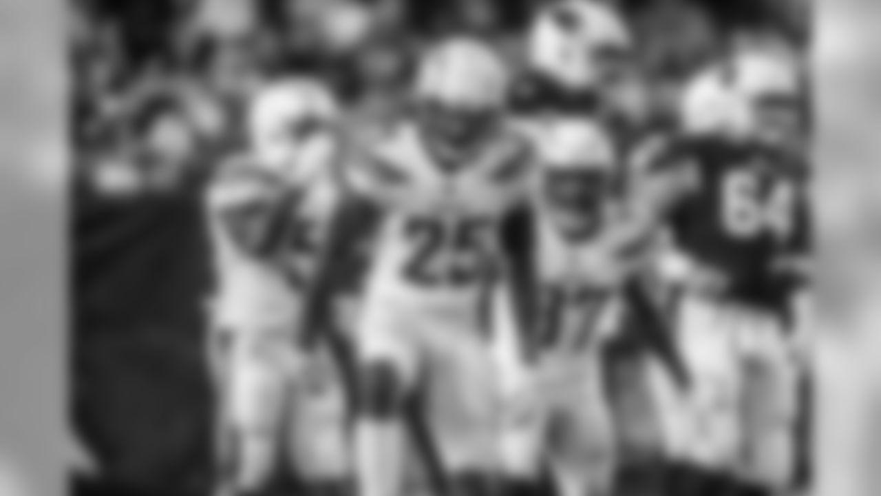 Rayshawn Jenkins celebrates during the Chargers' first preseason game versus the Arizona Cardinals.
