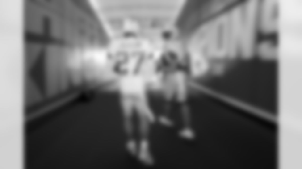 The Los Angeles Chargers prepare to play against the Kansas City Chiefs at Geha Field at Arrowhead Stadium on September 15, 2022 in Kansas City, Missouri.