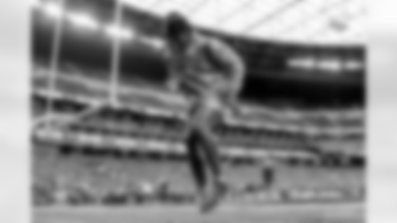 The Los Angeles Chargers prepare to play against the Las Vegas Raiders at Allegiant Stadium on December 4, 2022 in Las Vegas, Nevada.