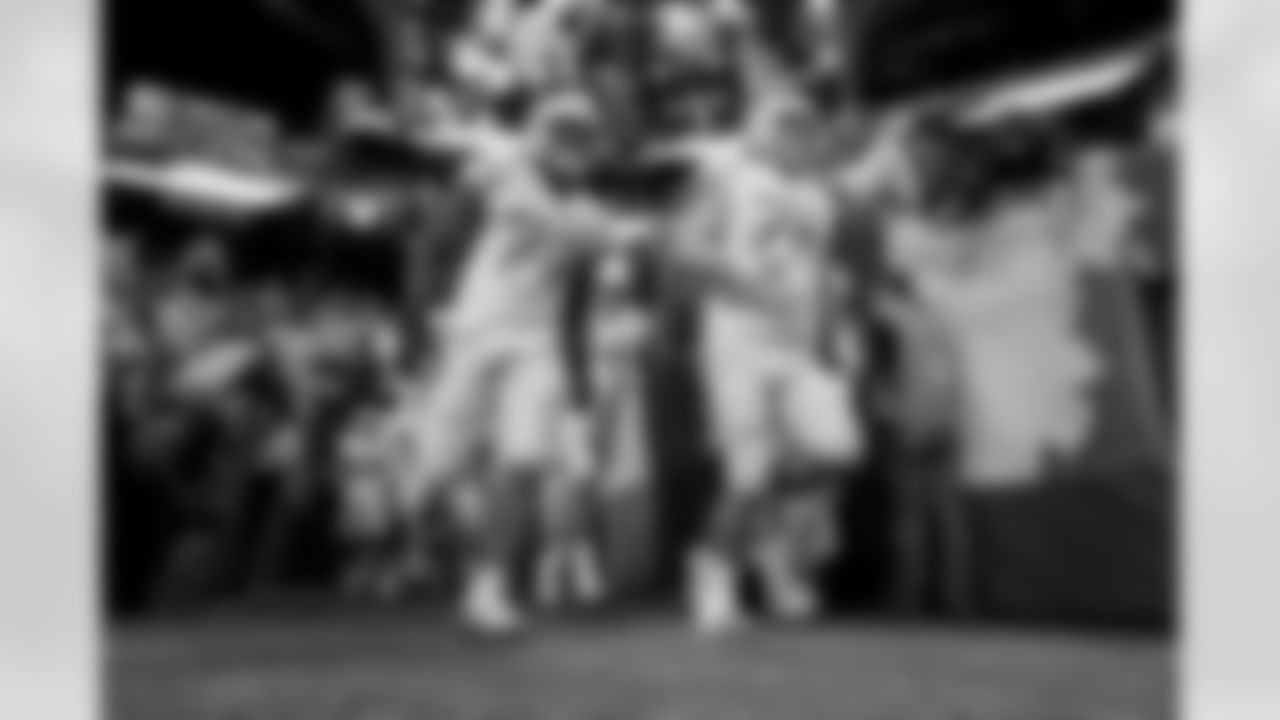 The Los Angeles Chargers prepare to play against the Las Vegas Raiders at Allegiant Stadium on December 4, 2022 in Las Vegas, Nevada.