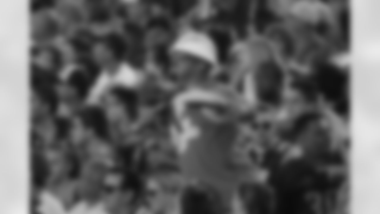 A Los Angeles Chargers fan motions during the second half of a preseason NFL football game against the Los Angeles Rams Saturday, Aug. 26, 2017, in Los Angeles. (AP Photo/Jae C. Hong)