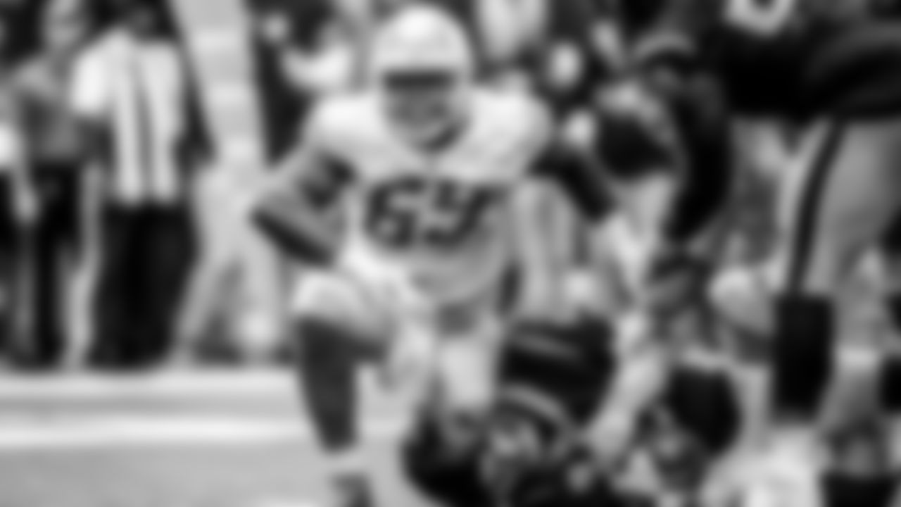 Take a look at the best black and white photos from when the Los Angeles Chargers defeated the Houston Texans by a score of 34-24 at NRG Stadium on October 2nd, 2022 in Houston, Texas.