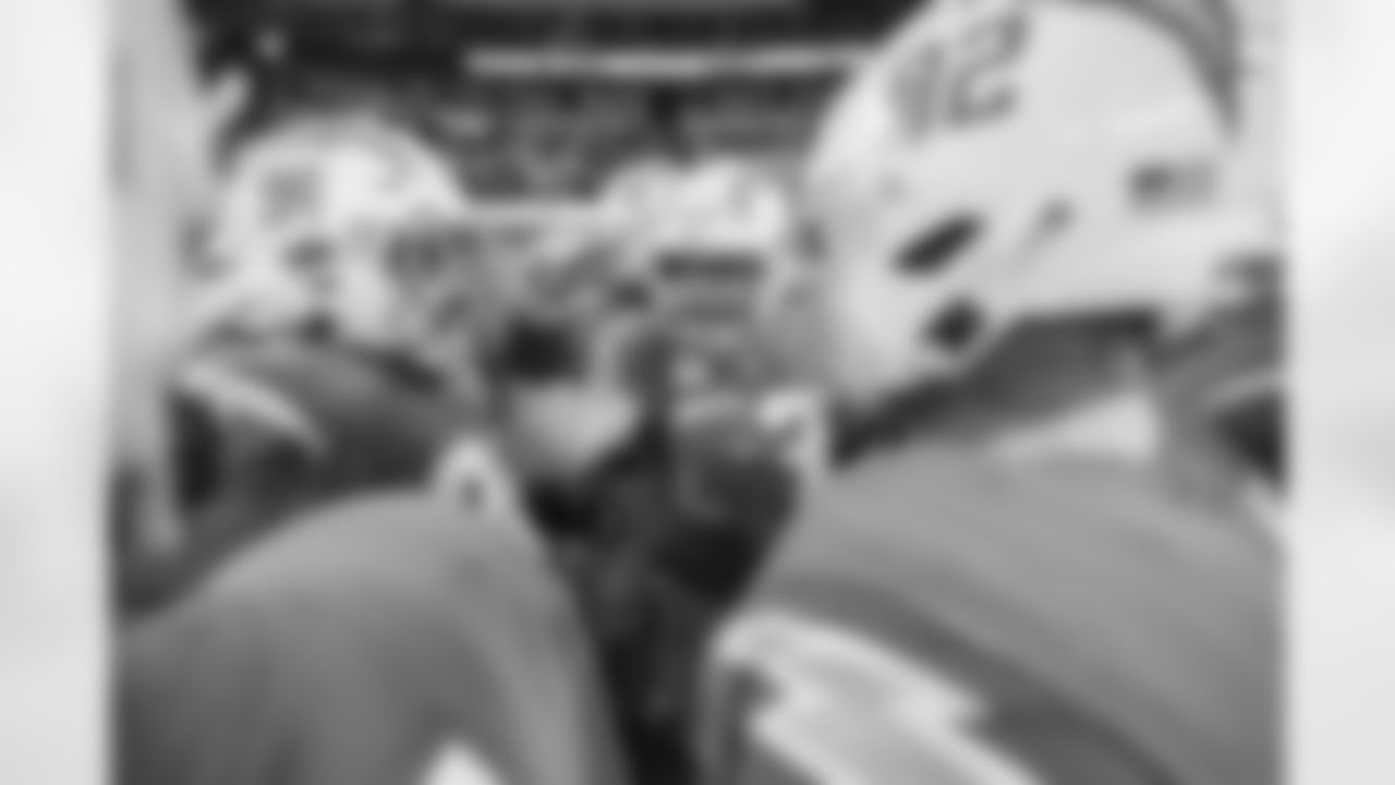 The Los Angeles Chargers prepare to play against the Miami Dolphins at SoFi Stadium on December 11, 2022 in Inglewood, California.