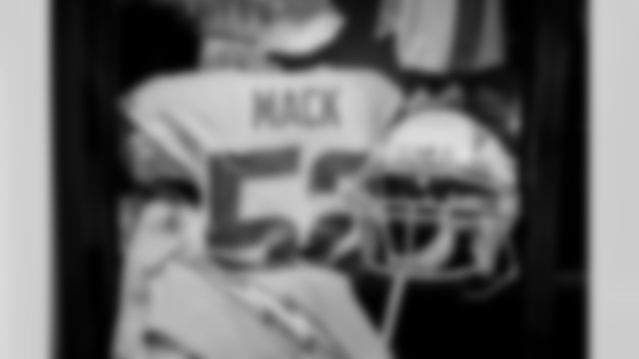 The Los Angeles Chargers prepare to play against the Las Vegas Raiders at Allegiant Stadium on December 4, 2022 in Las Vegas, Nevada.