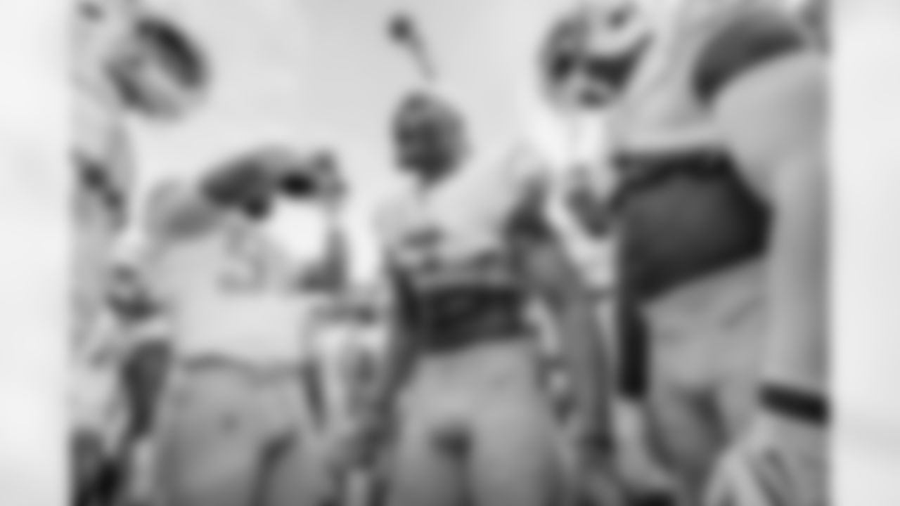 The Los Angeles Chargers prepare to play against the Kansas City Chiefs at Geha Field at Arrowhead Stadium on September 15, 2022 in Kansas City, Missouri.