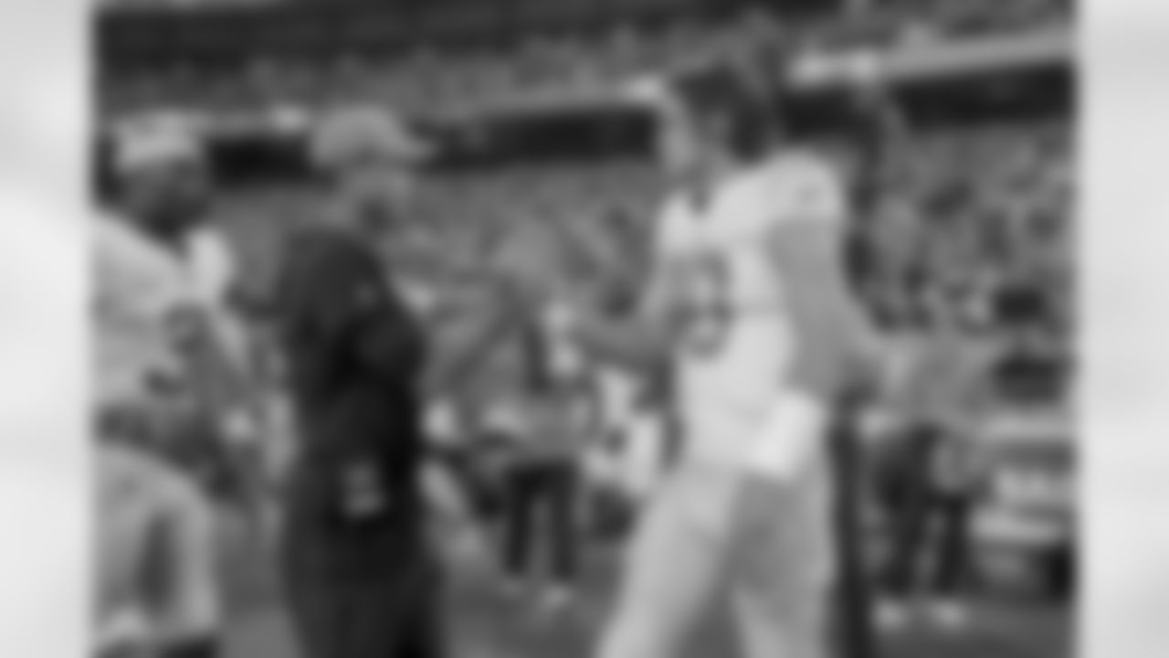 The Los Angeles Chargers prepare to play against the Kansas City Chiefs at Geha Field at Arrowhead Stadium on September 15, 2022 in Kansas City, Missouri.