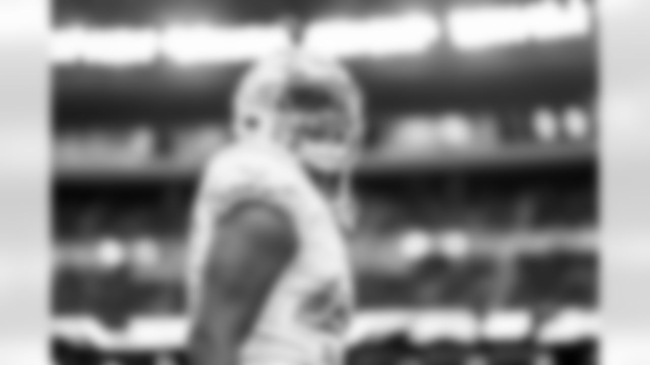 The Los Angeles Chargers prepare to play against the Las Vegas Raiders at Allegiant Stadium on December 4, 2022 in Las Vegas, Nevada.