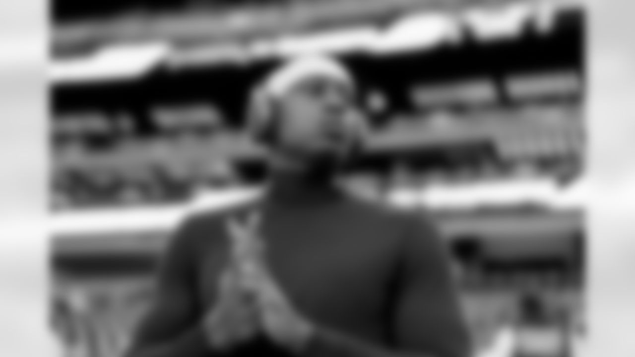 The Los Angeles Chargers prepare to play against the Las Vegas Raiders at Allegiant Stadium on December 4, 2022 in Las Vegas, Nevada.