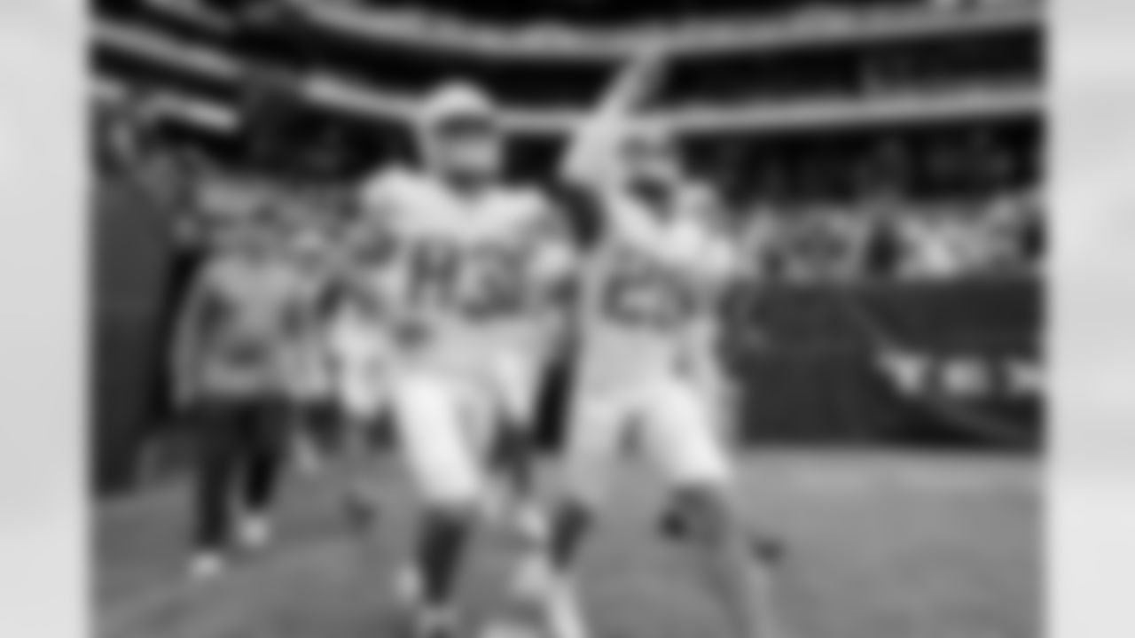 The Los Angeles Chargers prepare to play against the Houston Texans at NRG Stadium on October 2, 2022 in Houston, Texas.