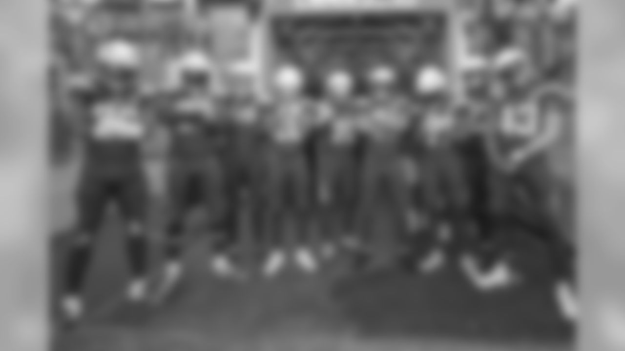 The Bolts pose outside the tunnel before the Week 11 contest against the Denver Broncos.