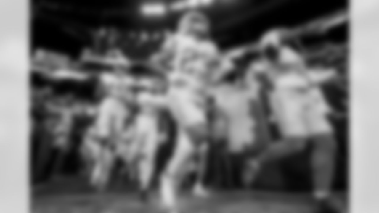The Los Angeles Chargers prepare to play against the Las Vegas Raiders at Allegiant Stadium on December 4, 2022 in Las Vegas, Nevada.