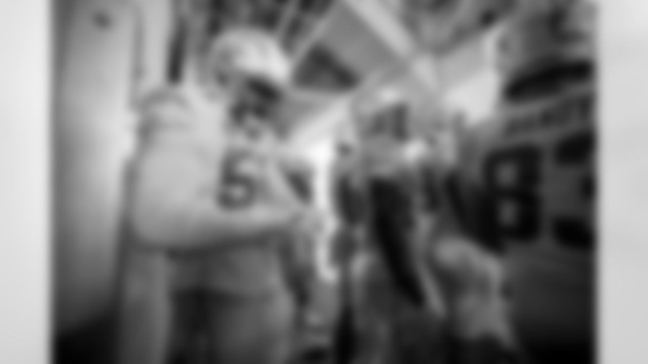 The Los Angeles Chargers prepare to play against the Las Vegas Raiders at Allegiant Stadium on December 4, 2022 in Las Vegas, Nevada.