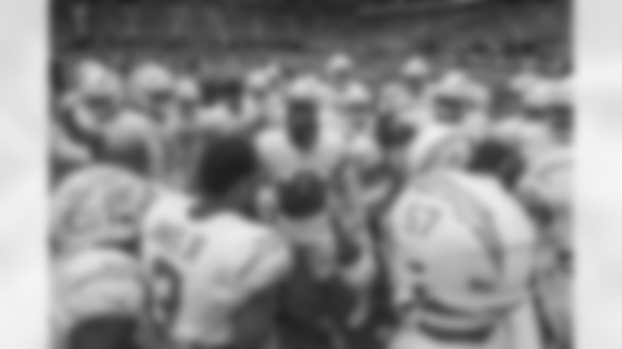 The Los Angeles Chargers prepare to play against the Atlanta Falcons at Mercedes Benz Stadium on November 6, 2022 in Atlanta, Georgia.