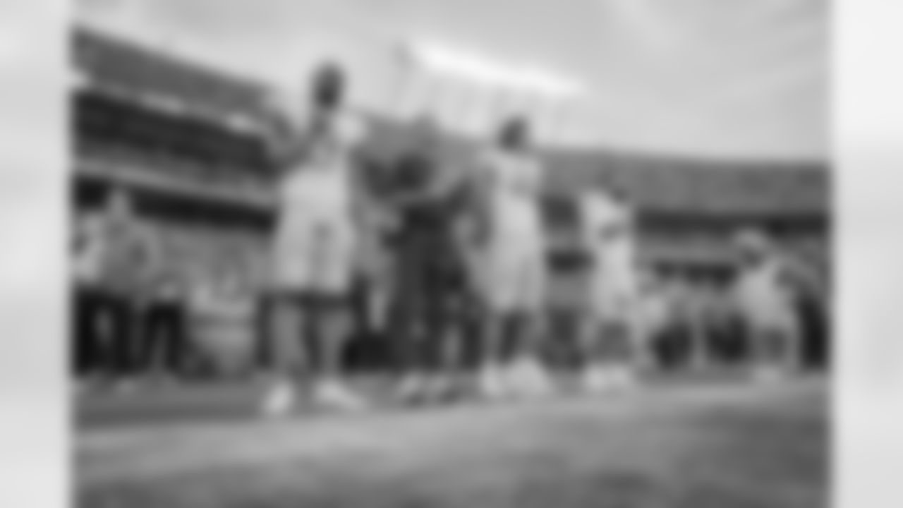 The Los Angeles Chargers prepare to play against the Kansas City Chiefs at Geha Field at Arrowhead Stadium on September 15, 2022 in Kansas City, Missouri.