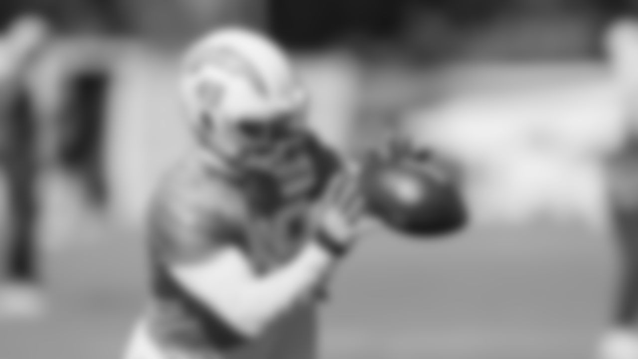 The Los Angeles Chargers prepare to play against the Atlanta Falcons at Mercedes Benz Stadium on November 6, 2022 in Atlanta, Georgia.