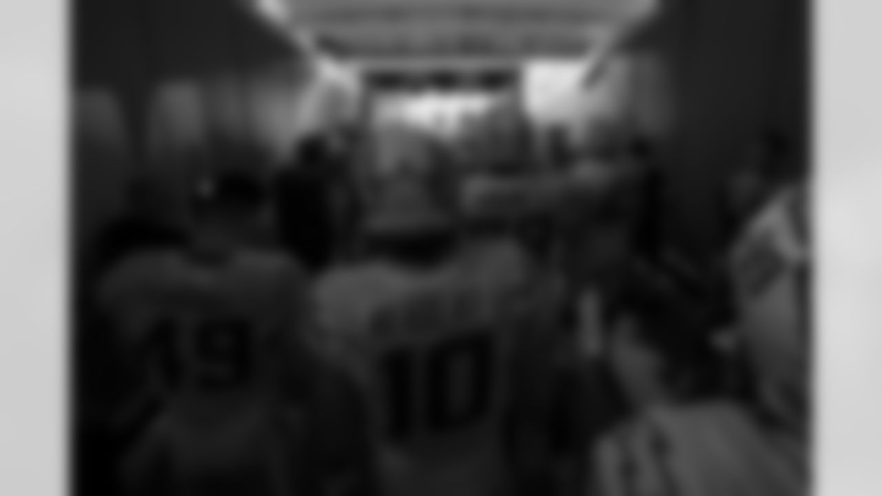 The Los Angeles Chargers prepare to play against the Kansas City Chiefs at Geha Field at Arrowhead Stadium on September 15, 2022 in Kansas City, Missouri.