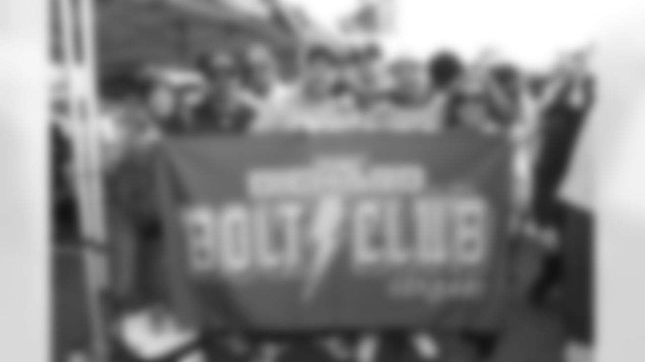 Bolt Fam show up at SoFi Stadium to root against the Miami Dolphins on December 11, 2022 in Inglewood, California.