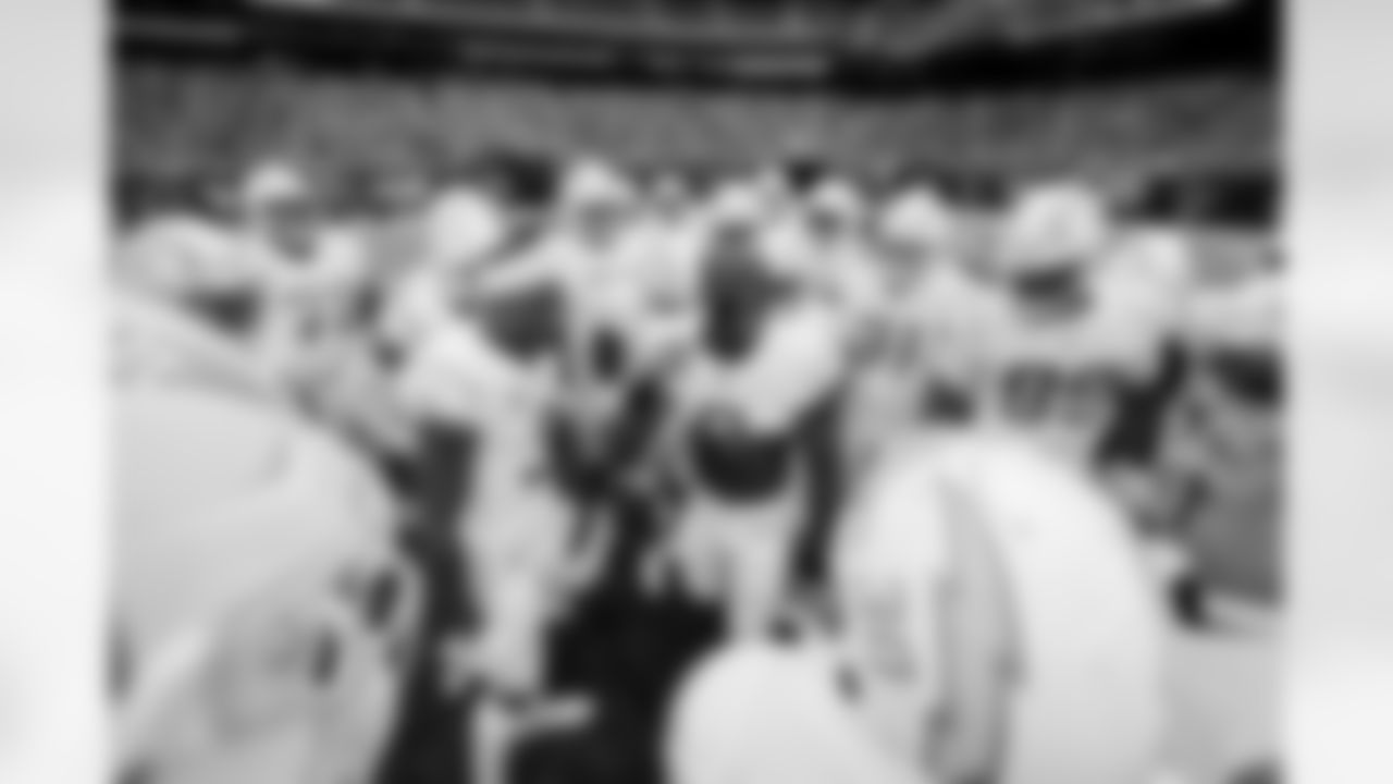 The Los Angeles Chargers prepare to play against the Houston Texans at NRG Stadium on October 2, 2022 in Houston, Texas.