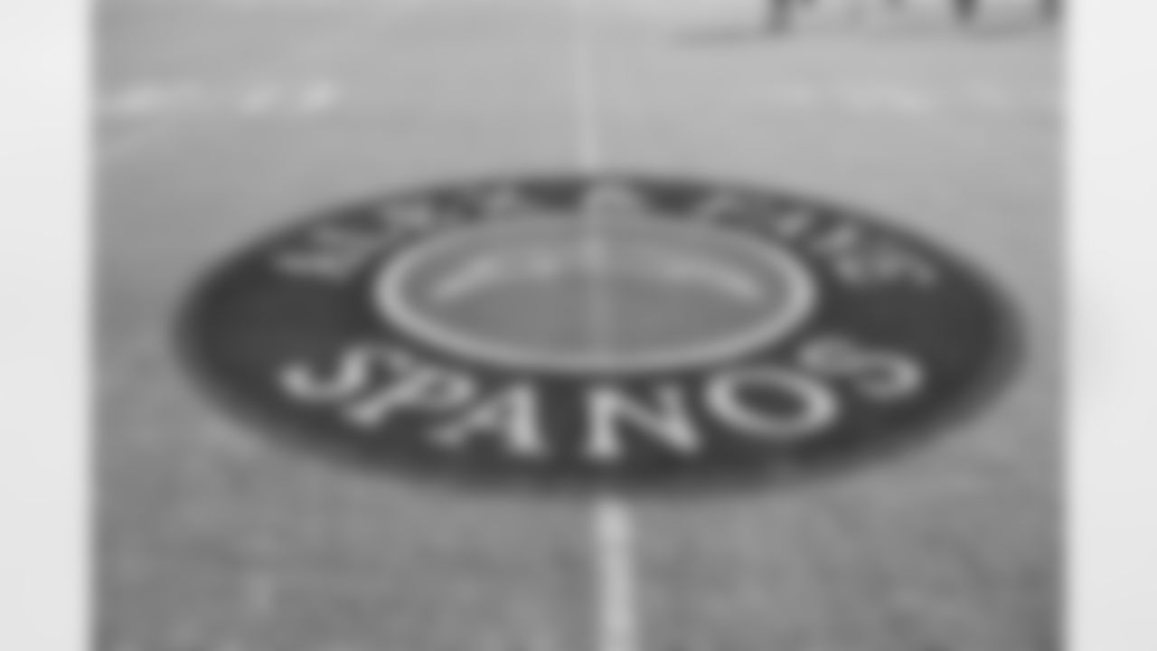 Chargers honor Alex and Faye Spanos with field stencil during Week 11's matchup versus the Denver Broncos on Sunday, November 18, 2018 at StubHub Center.