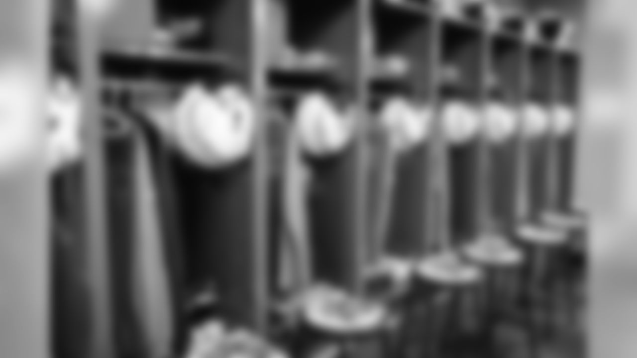 The locker room is set before the Week 14 matchup against the Cincinnati Bengals from ROKiT Field at StubHub Center.