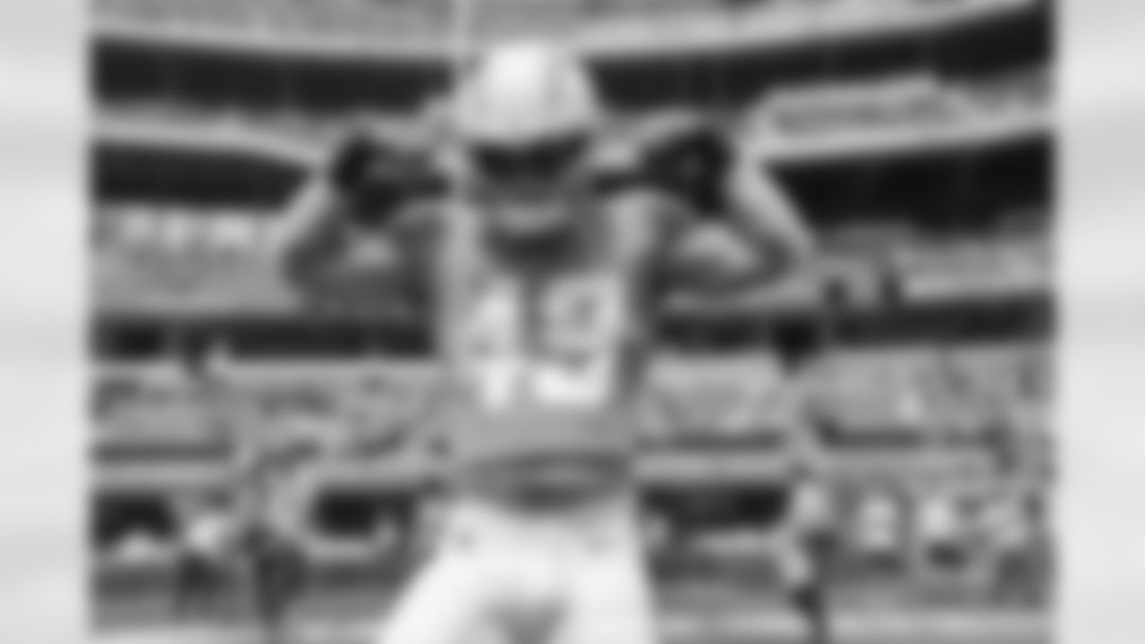 The Los Angeles Chargers prepare to play against the Jacksonville Jaguars at SoFi Stadium on September 25, 2022 in Inglewood, California.