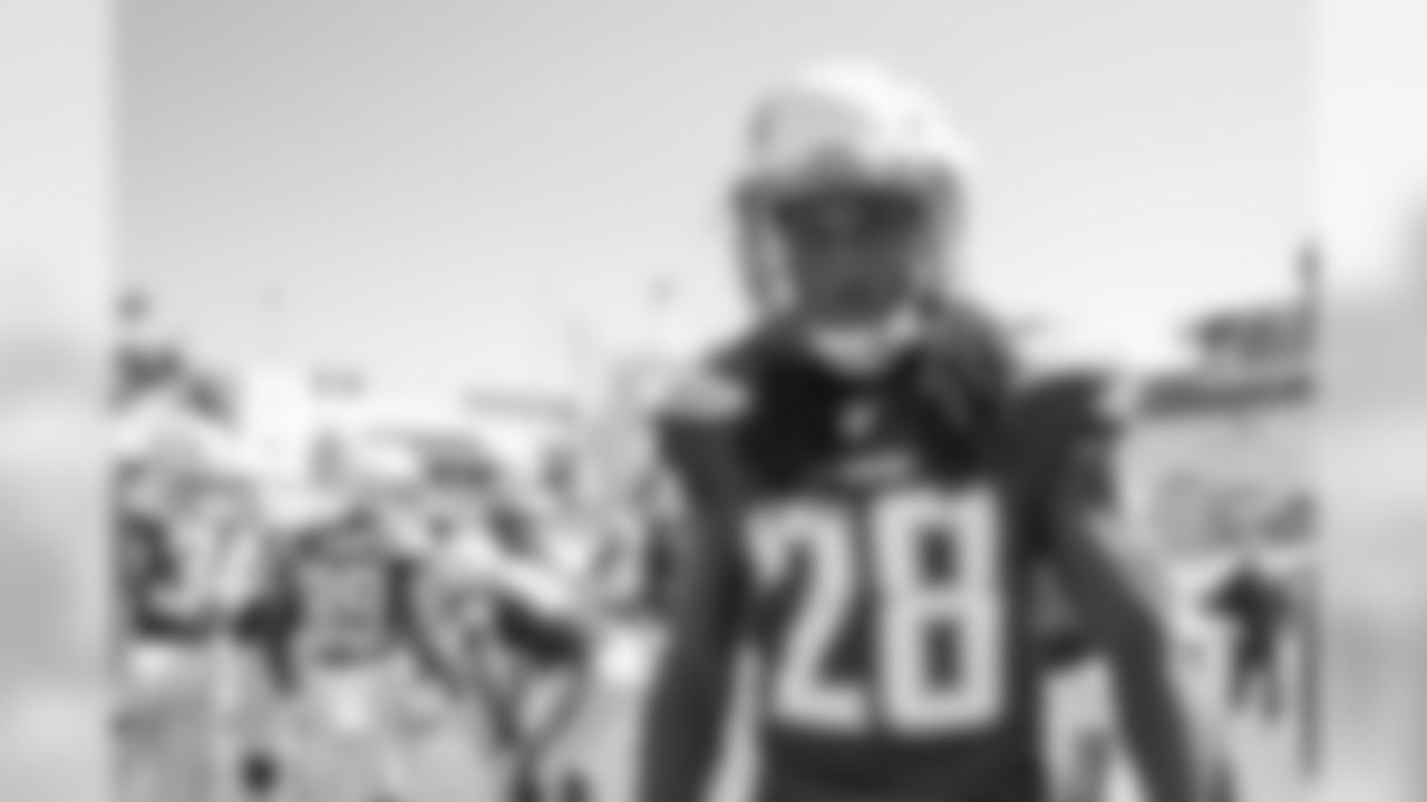 Melvin Gordon at LA Memorial Coliseum before the Bolts' matchup against the LA Rams.