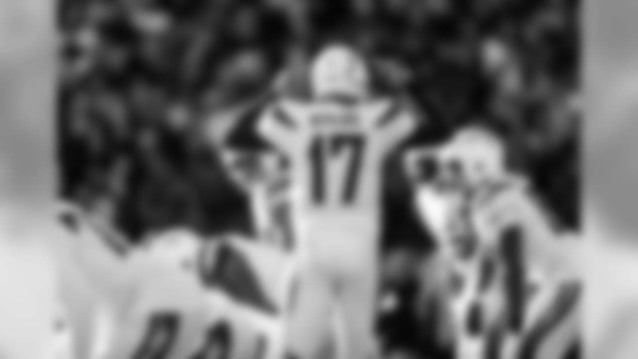 Philip Rivers on the field during the Divisional Round matchup against the New England Patriots at Gillette Stadium.