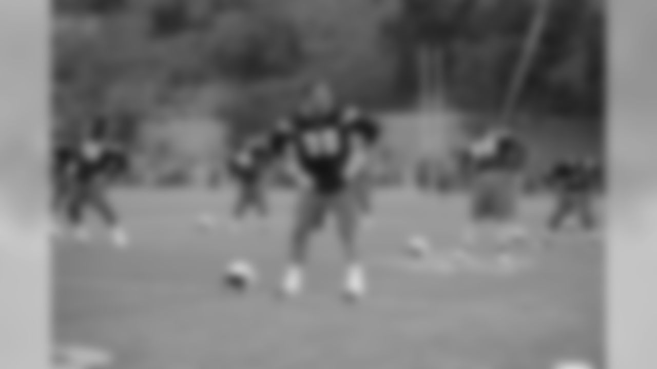 Tyrell Williams watches in the football for a catch during practice on Wednesday, Dec. 6, 2017.