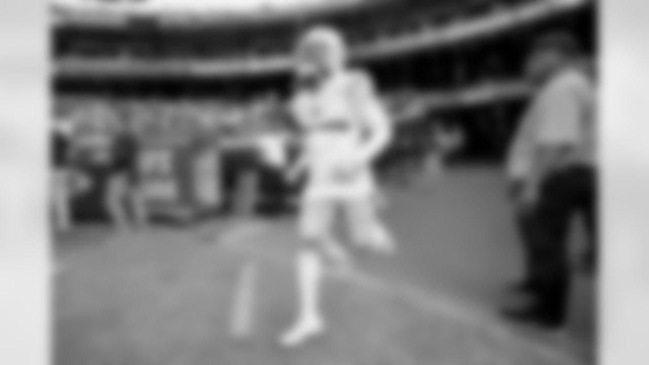 The Los Angeles Chargers prepare to play against the Kansas City Chiefs at Geha Field at Arrowhead Stadium on September 15, 2022 in Kansas City, Missouri.