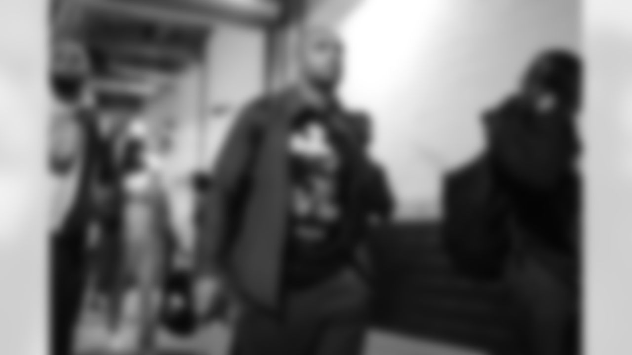 Austin Ekeler arrives at Gillette Stadium before the Divisional Round matchup against the New England Patriots.