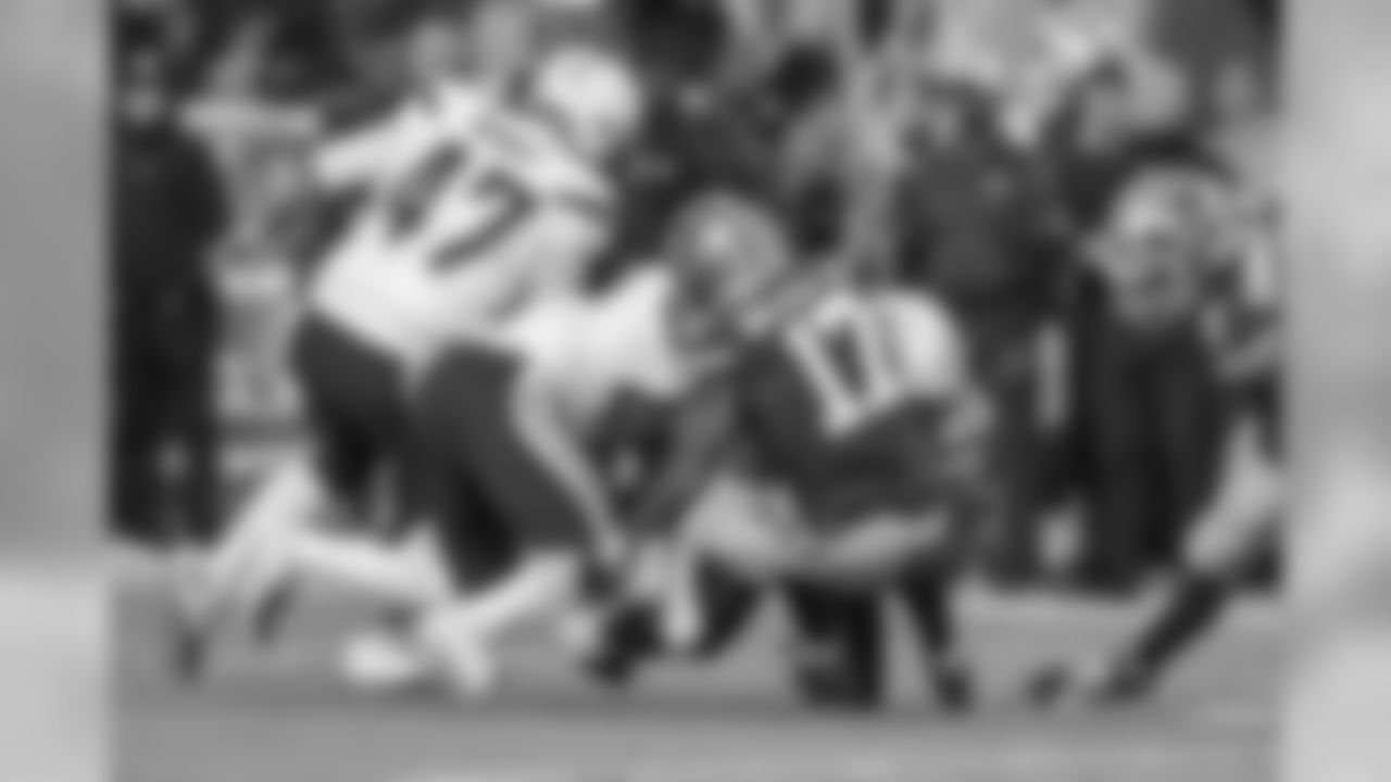 D'Juan Hines makes a tackle against the San Francisco 49ers during the last preseason game.
