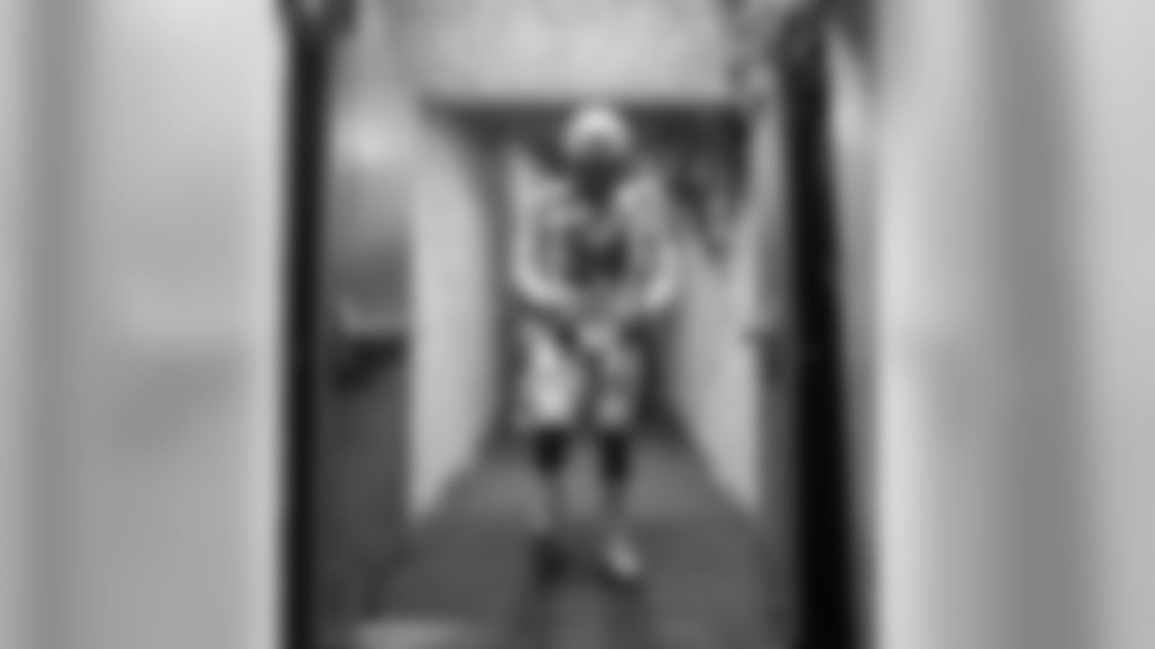 Melvin Ingram walks out to the field at Oakland-Alameda County Coliseum before the Week 10 matchup against the Oakland Raiders.