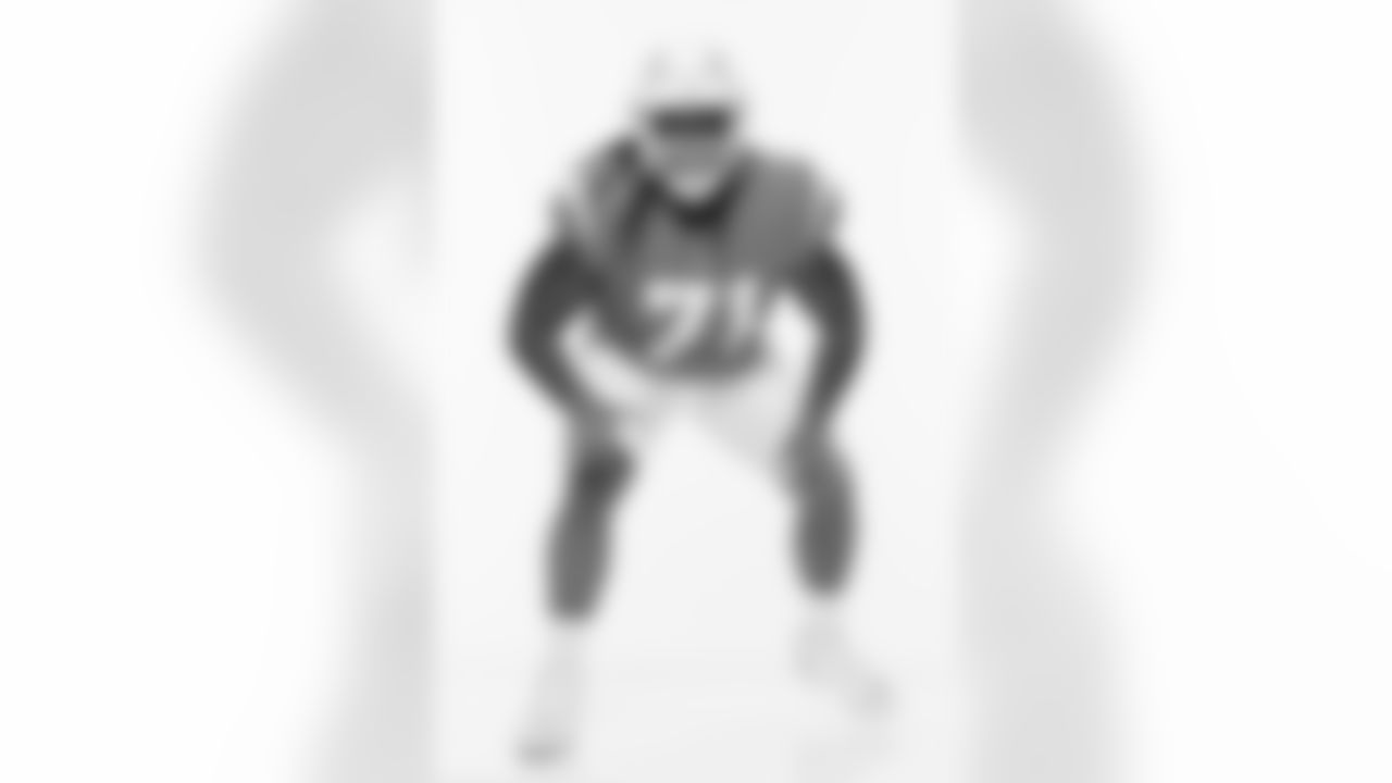 Los Angeles Chargers players pose for photos at the team's annual Media Day on Monday, June 12, 2023 at Hoag Performance Center in Costa Mesa, CA.