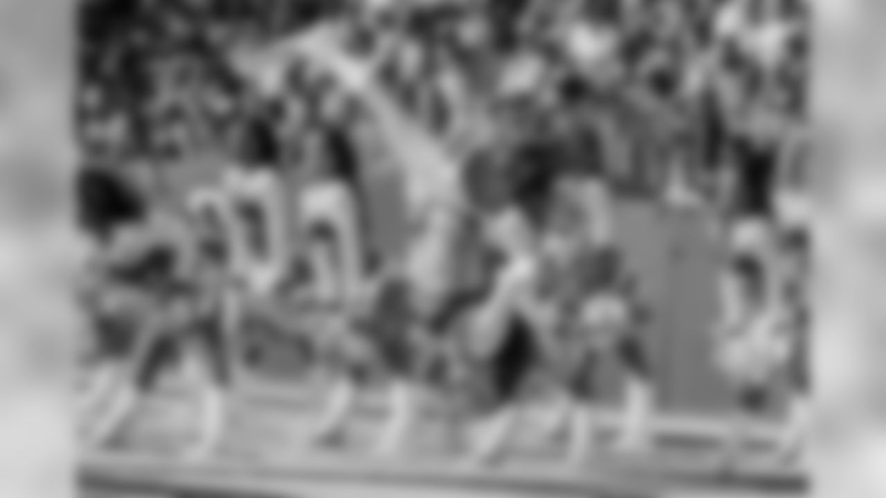 Cheerleaders perform during the first half of an NFL football game between the Arizona Cardinals and Los Angeles Chargers Sunday, Nov. 25, 2018, in Carson, Calif.