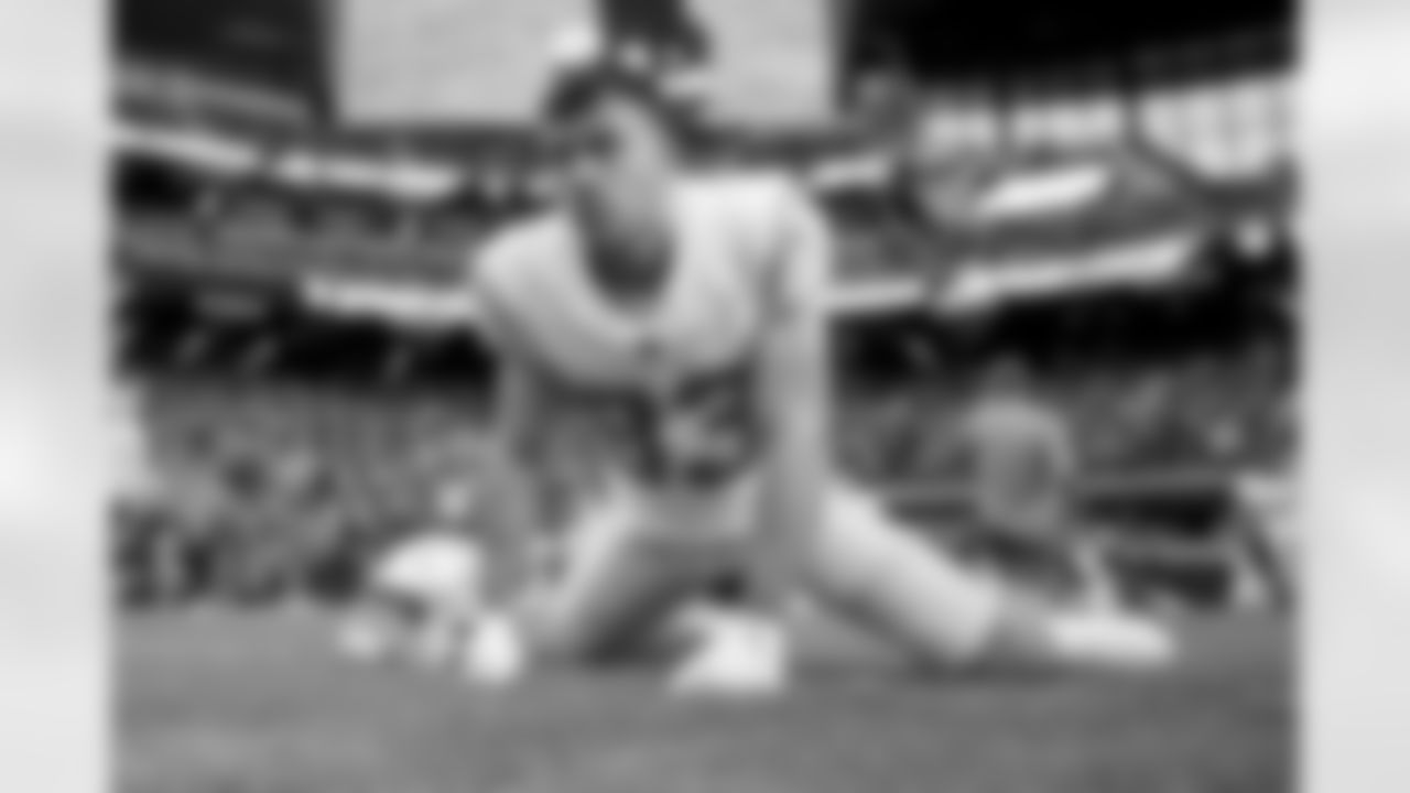 The Los Angeles Chargers prepare to play against the Las Vegas Raiders at Allegiant Stadium on December 4, 2022 in Las Vegas, Nevada.