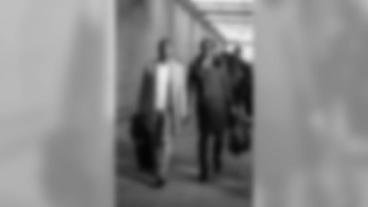 Casey Hayward and Melvin Gordon arrive at Arrowhead Stadium before the Thursday night matchup against the Kansas City Chiefs.