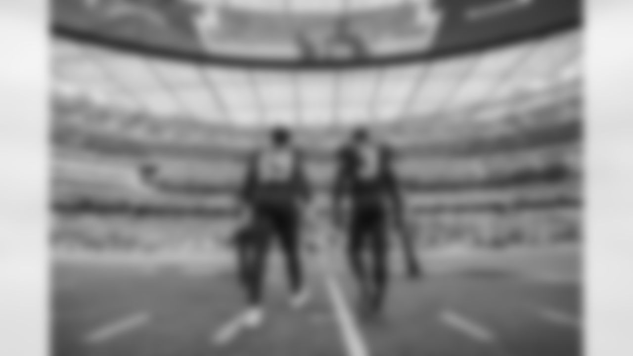 The Los Angeles Chargers prepare to play against the Seattle Seahawks at SoFi Stadium on October 23, 2022 in Inglewood, California.