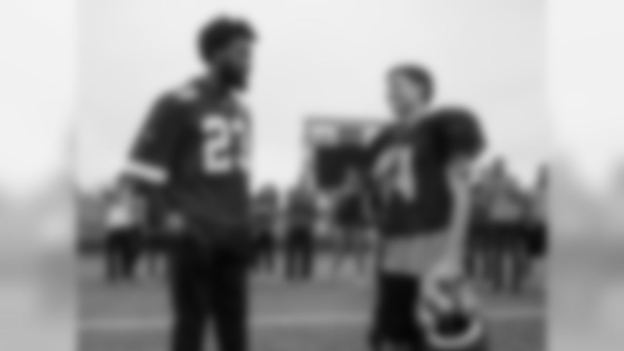 Graham McMorrow, a senior football player with cerebral palsy and kidney disease at Liberty High School, was surprised with tickets to Super Bowl LIII by Kansas City Chiefs cornerback Kendall Fuller on Tuesday,, October 30, 2018.