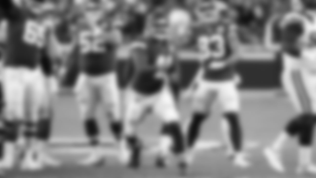 Kansas City Chiefs long snapper James Winchester (41) celebrates during an NFL football game against the Green Bay Packers, Sunday, November 7, 2021 in Kansas City.
