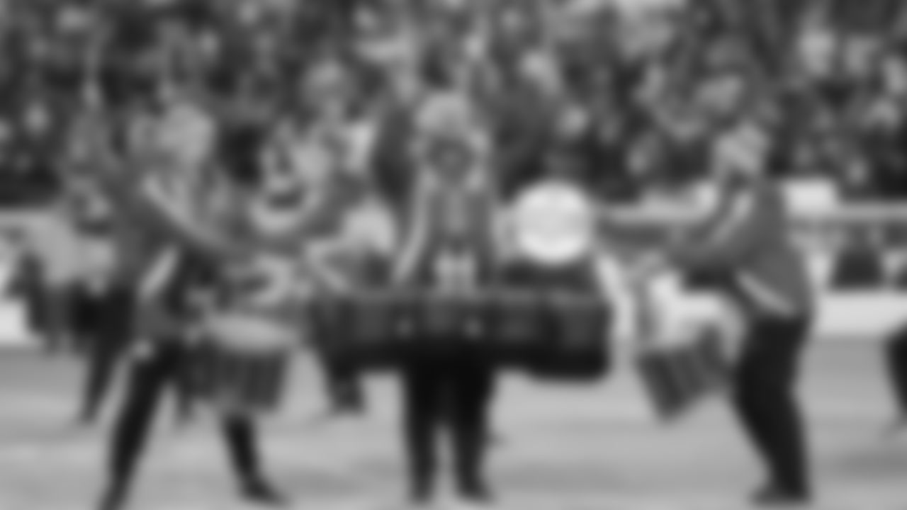 Rumble performs prior to the divisional playoff football game against the Buffalo Bills, Sunday, January 23, 2022 in Kansas City.