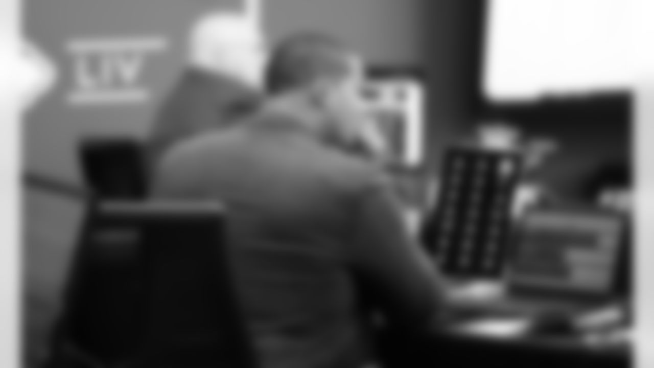 Assistant Director of Player Personnel Ryan Poles in the Chiefs Draft Room on the second night of the NFL Draft.