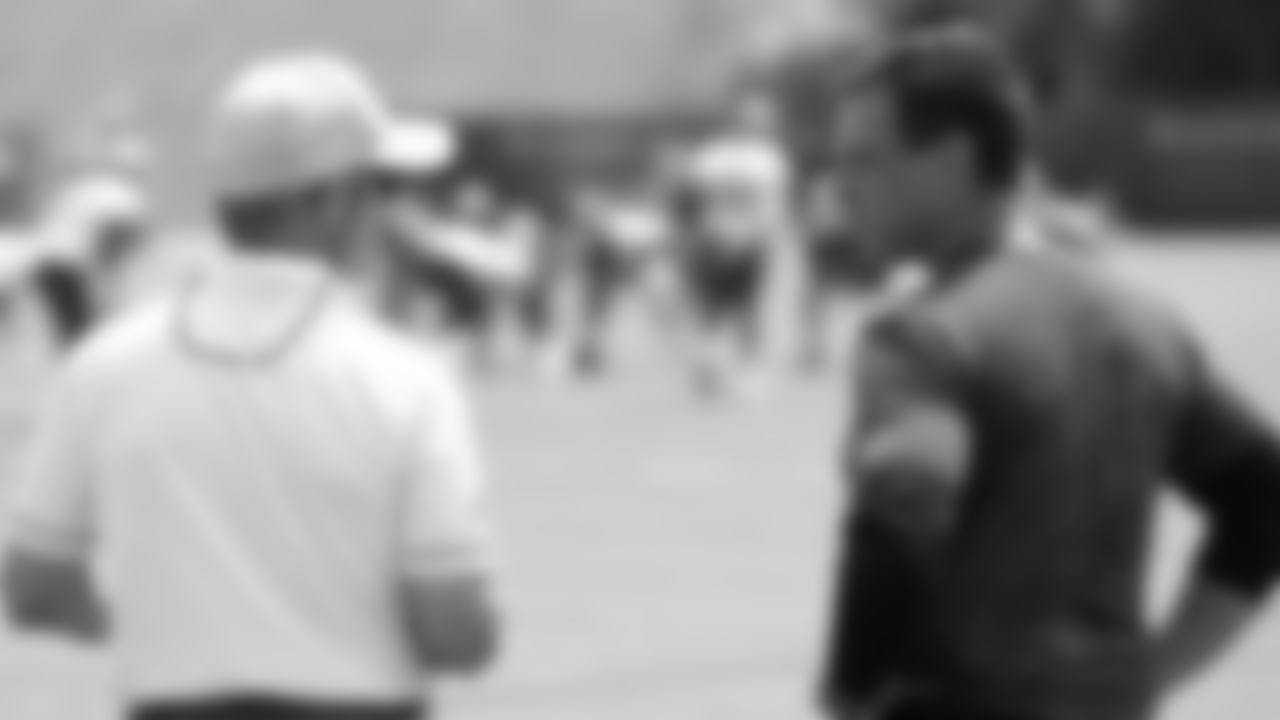 Kansas City Chiefs Chairman, CEO, and Owner Clark Hunt, and General Manager Brett Veach during day two at Kansas City Chiefs mini camp practice.